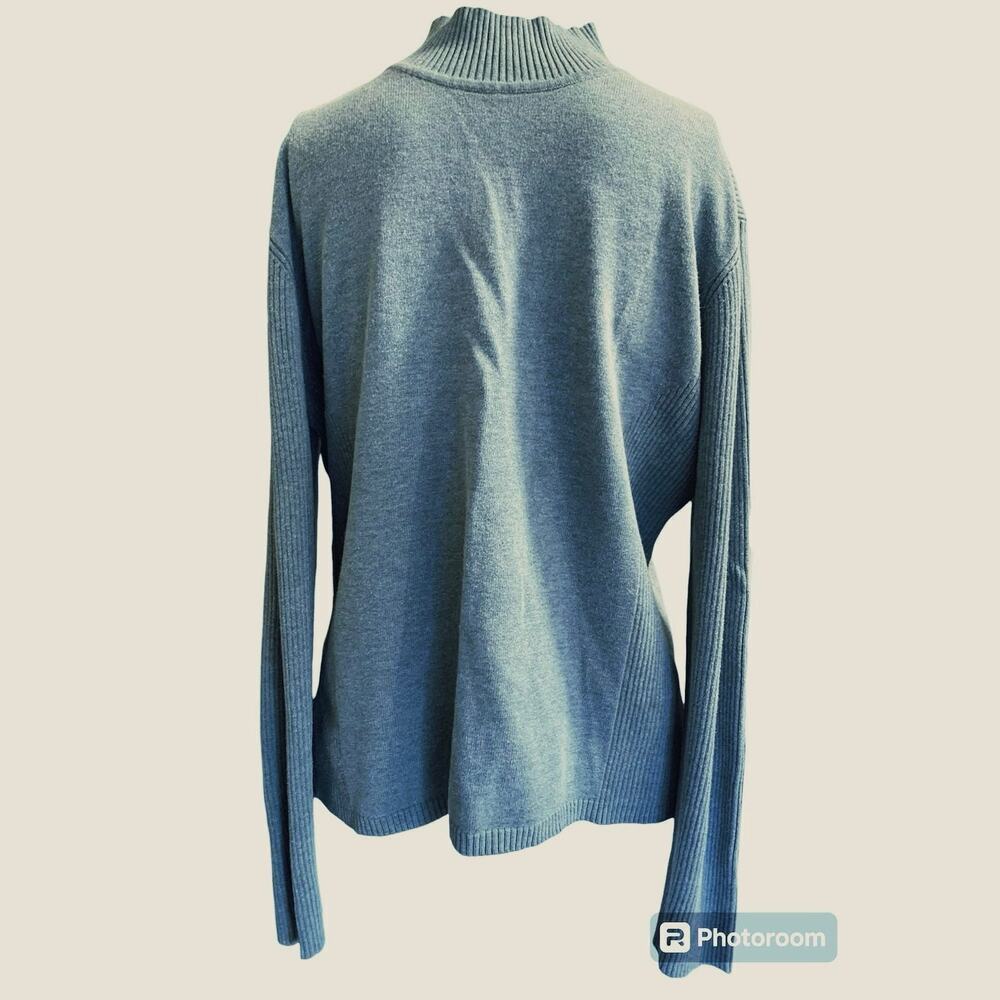 Van Heusen Women's Size XL Knit Ribbed Turtleneck Sweater Blue Long Sleeve